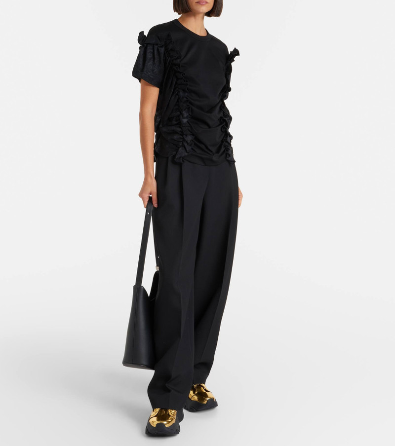 Noir Kei Ninomiya Metallic-effect cutout lace-up platform boots outlook