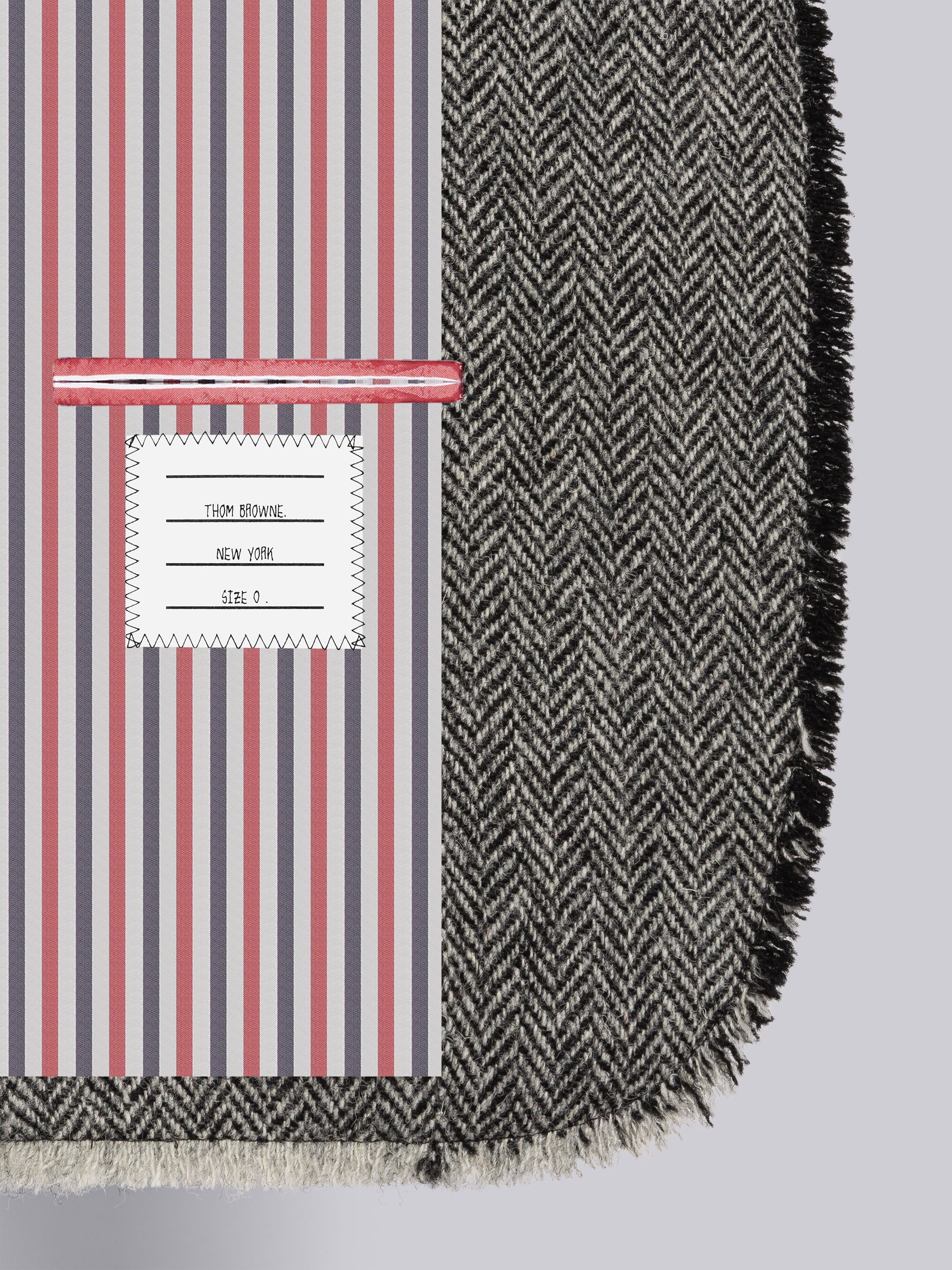 Herringbone Harris Tweed Frayed Back Tab Sport Coat - 6