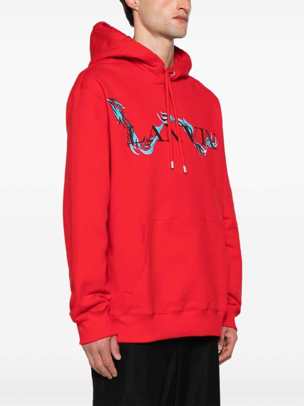 dragon-print cotton hoodie - 3