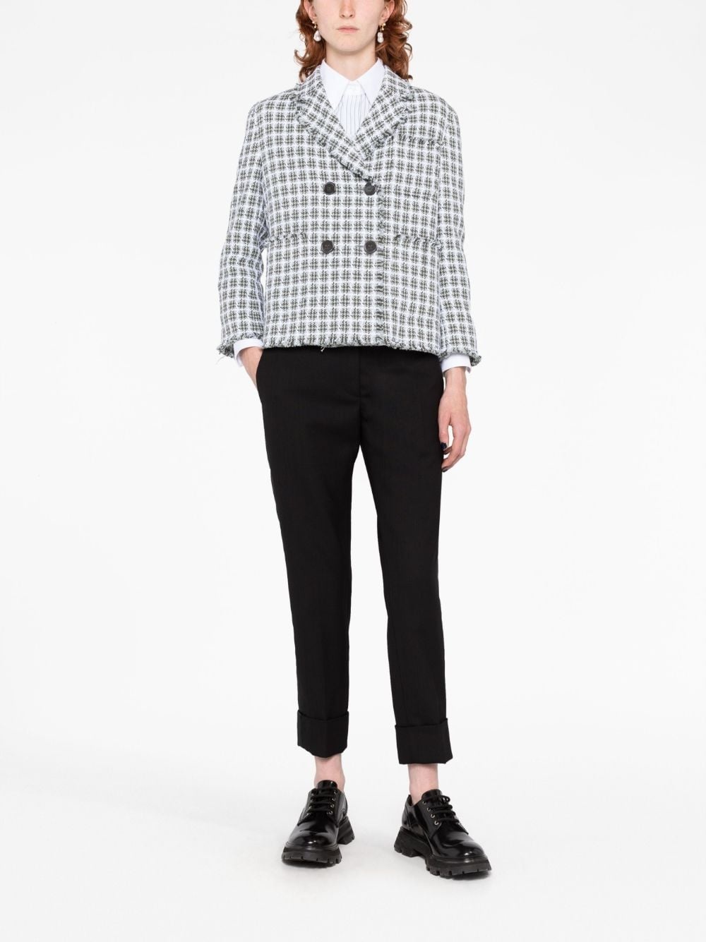 double-breasted tweed jacket - 2
