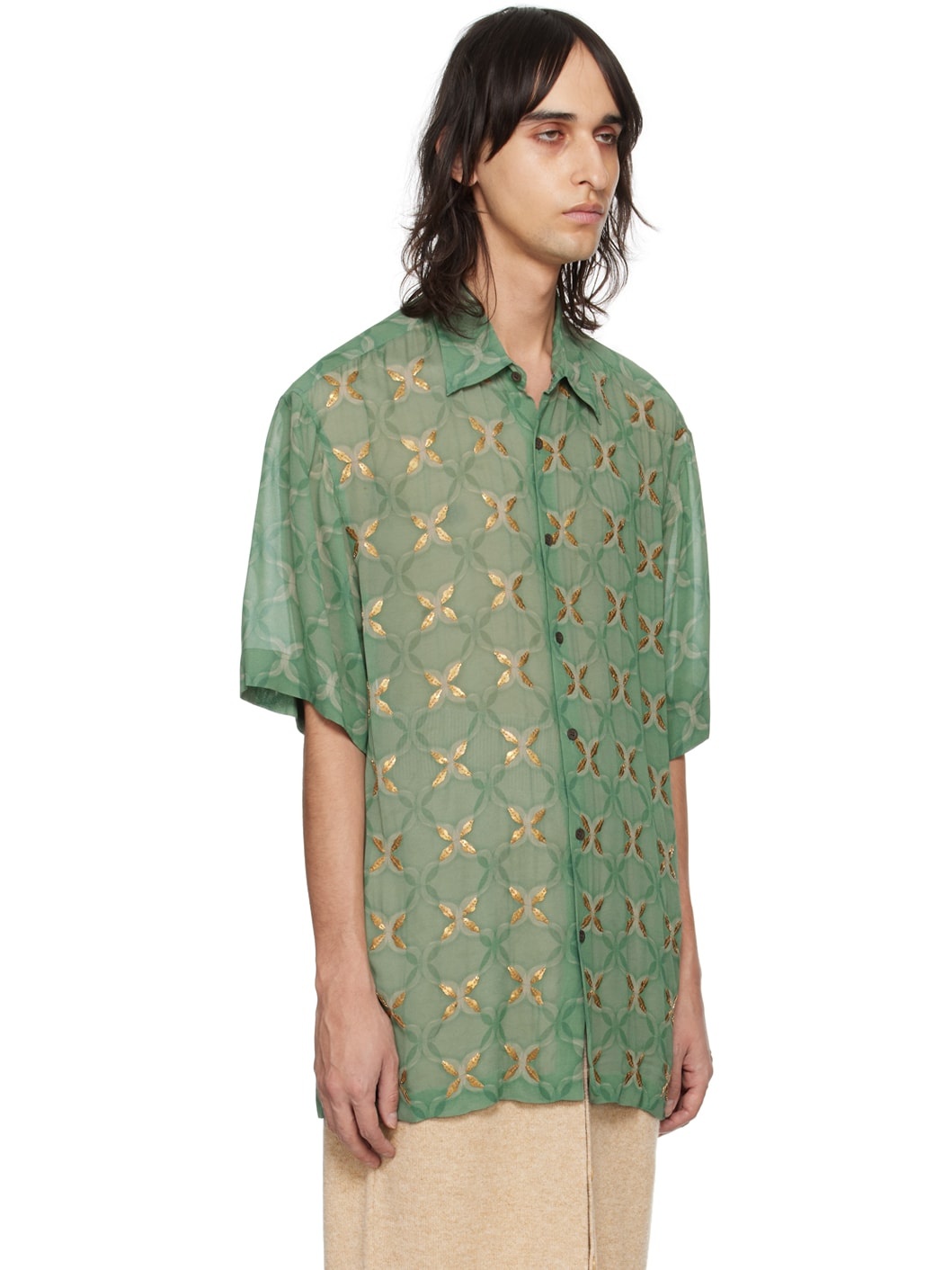 Green Sequinned Shirt - 2