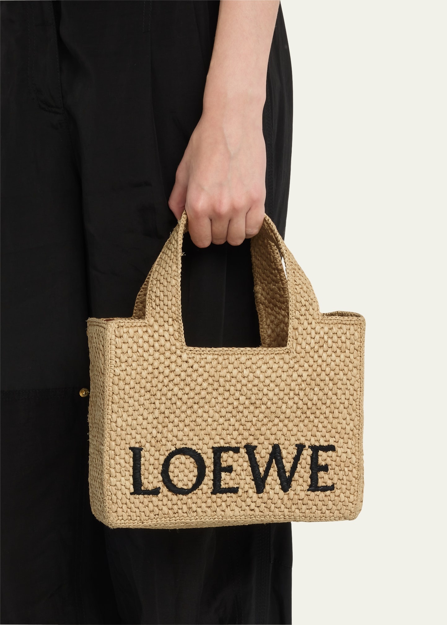 x Paula’s Ibiza Small Logo Raffia Tote Bag - 2