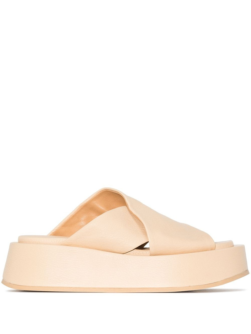 crossover-strap platform sandals 1