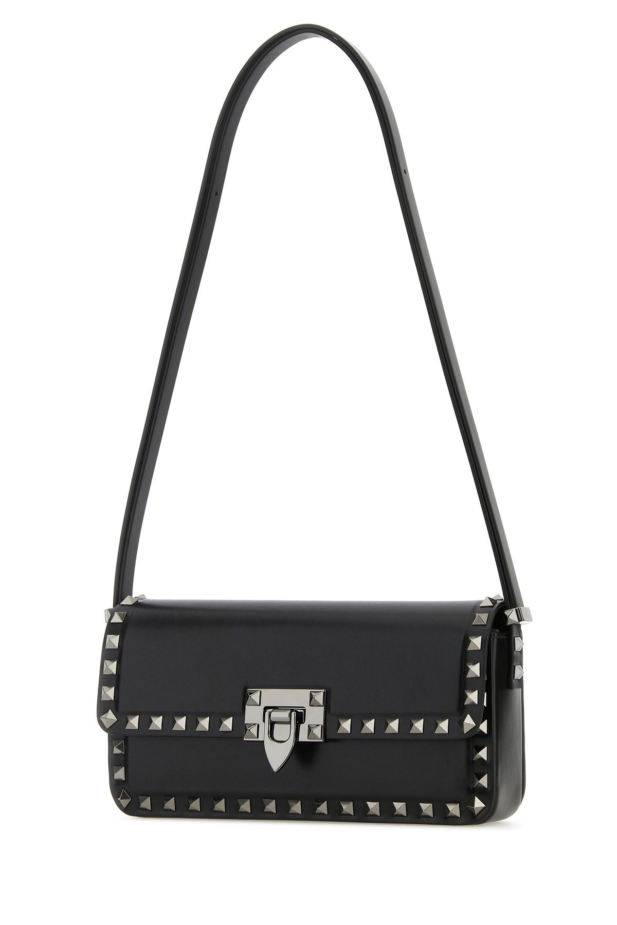 Black leather Rockstud shoulder bag - 2