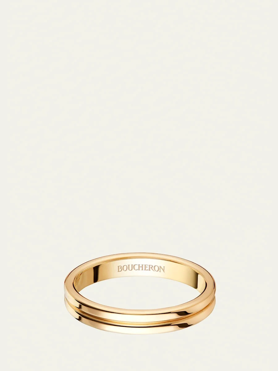 18k Gold Double Godron Wedding Band - 1