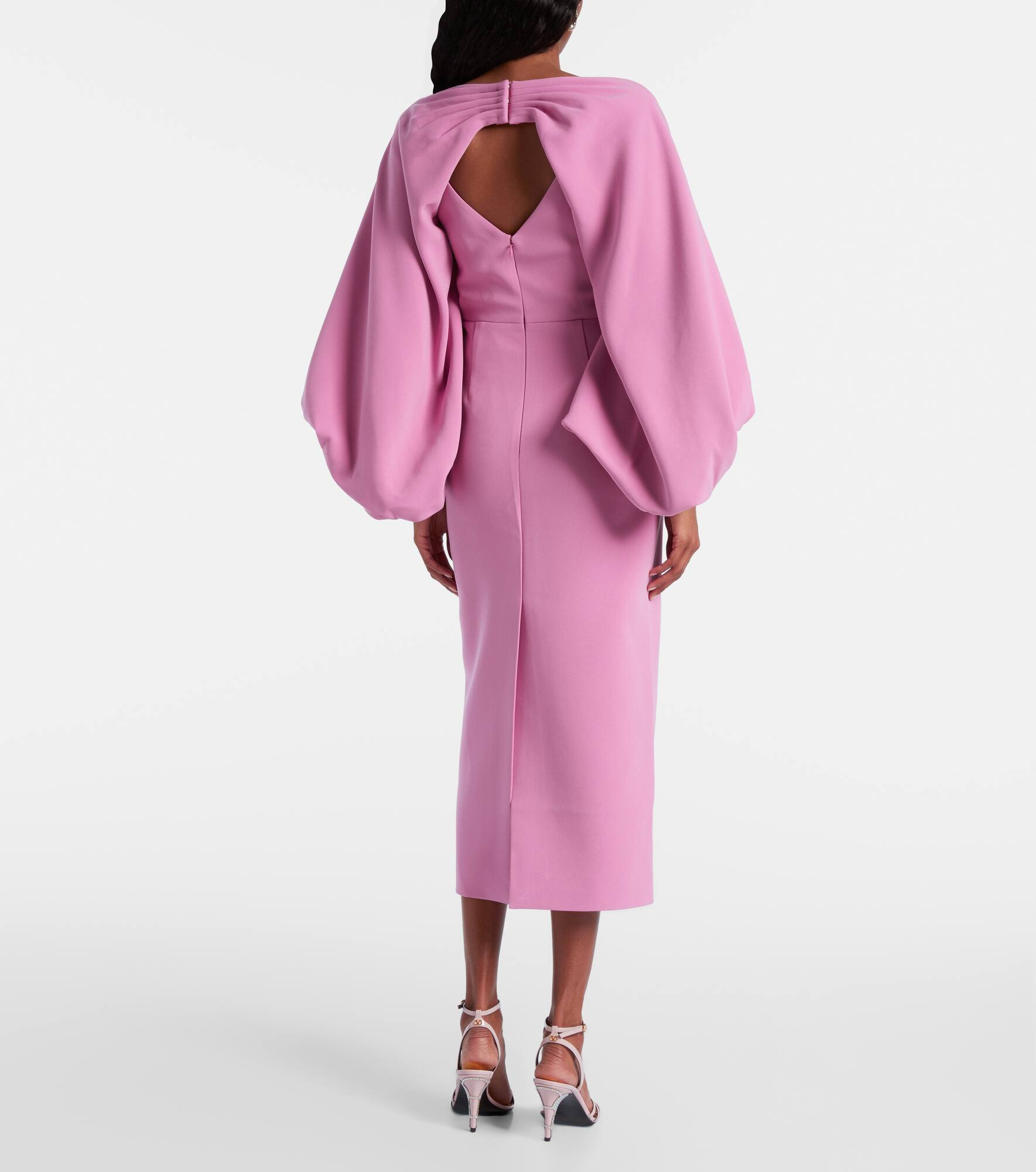 Garance balloon-sleeve crêpe gown - 3