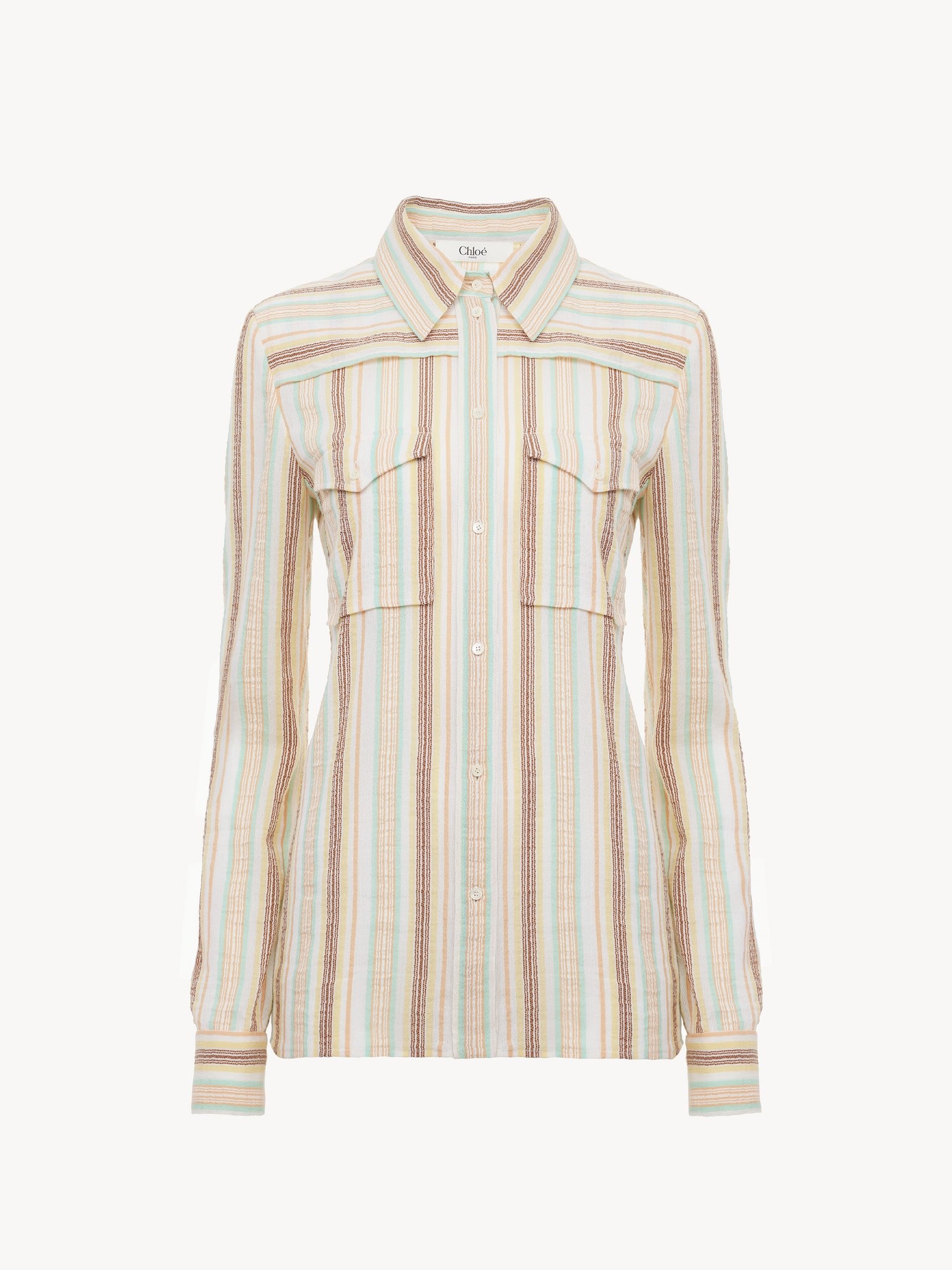 FITTED SHIRT IN CRÊPON COTTON - 2