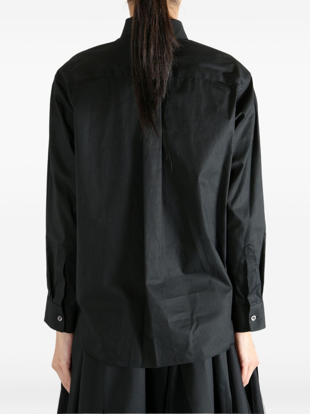 rose-embellished cotton shirt - 4