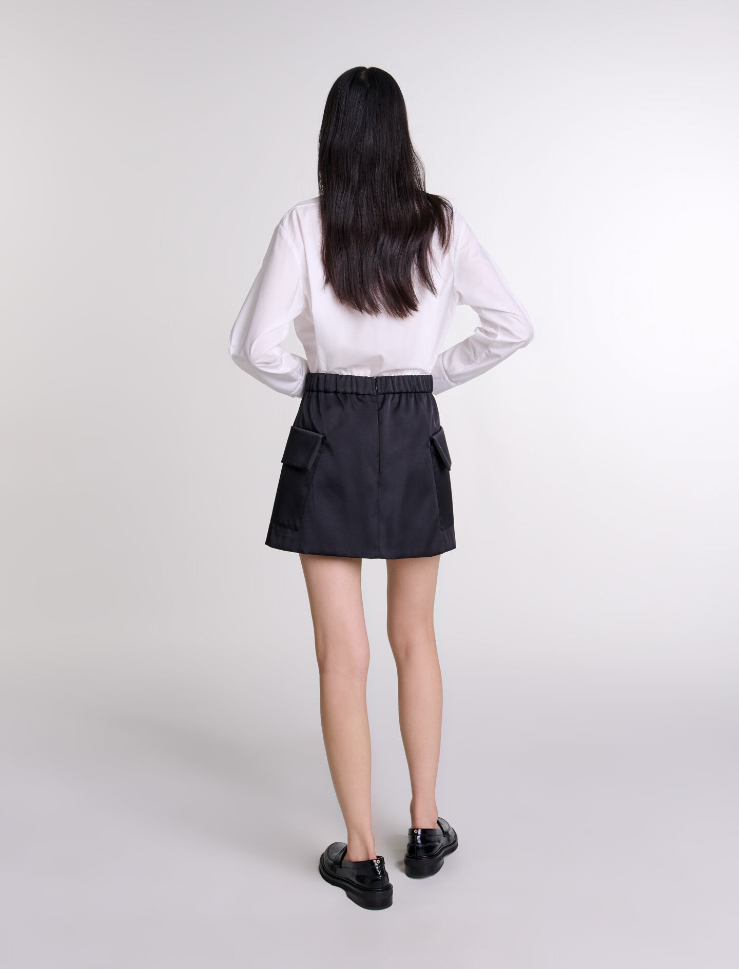 Short satin skirt - 4