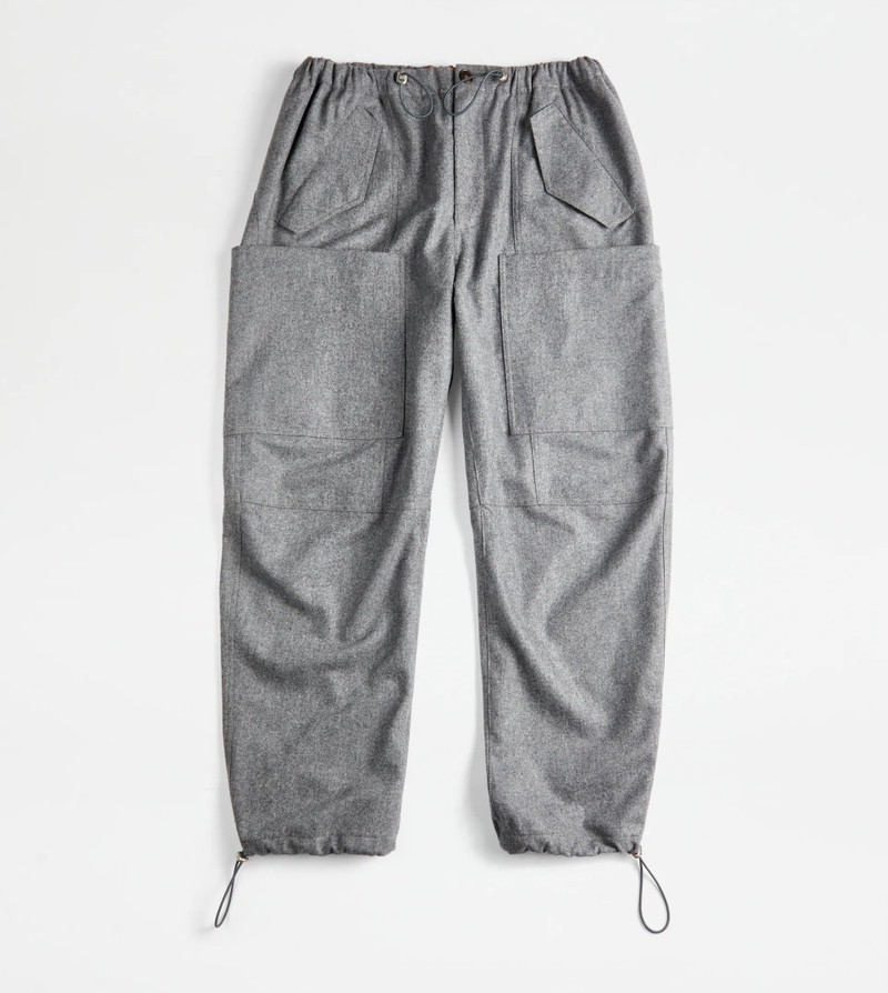 TOD'S BAGGY TROUSERS IN WOOL - GREY 1