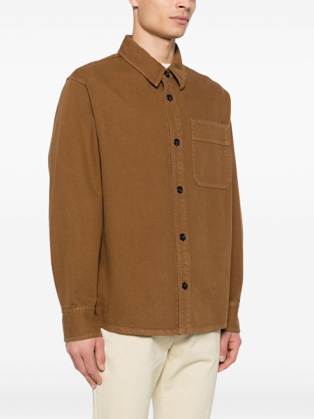 logo-embroidered shirt - 3