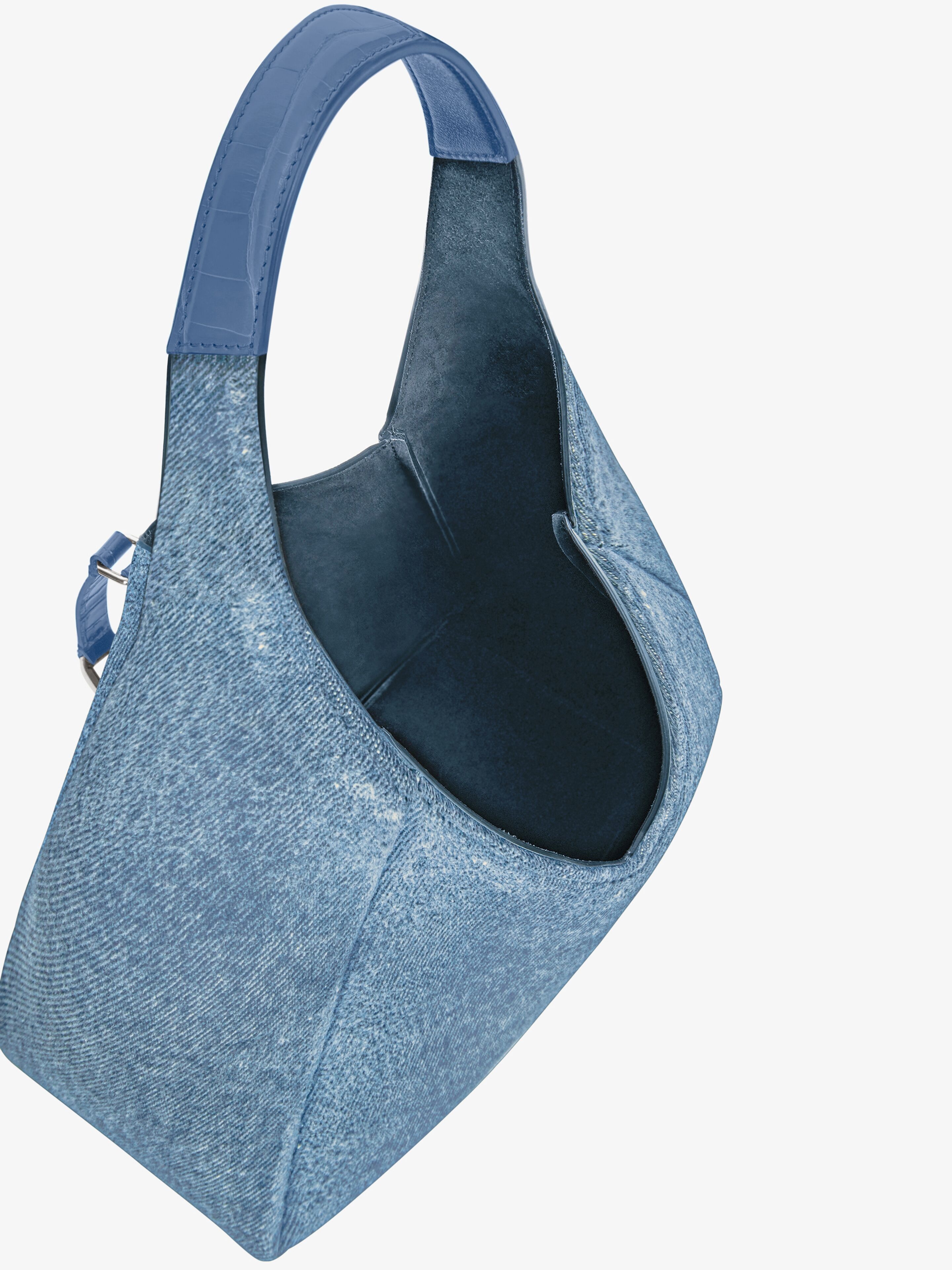 MEDIUM G-HOBO BAG IN WASHED DENIM - 5