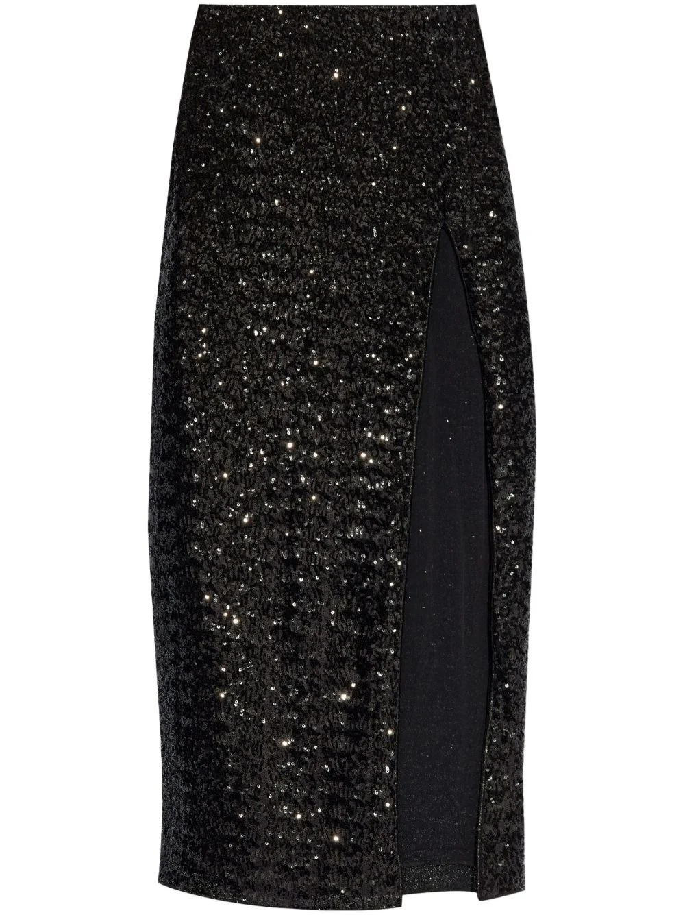 high-waisted sequin-embellished midi skirt - 1