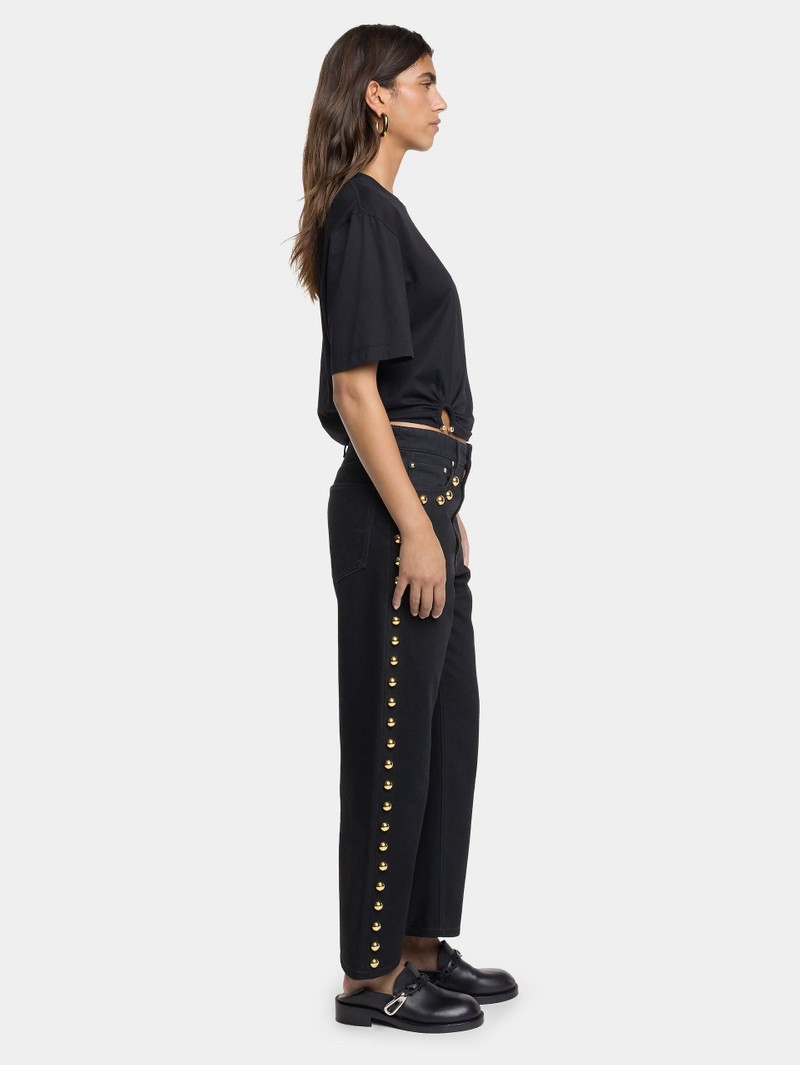 EMBELLISHED BOYFRIEND JEANS IN BLACK DENIM 4