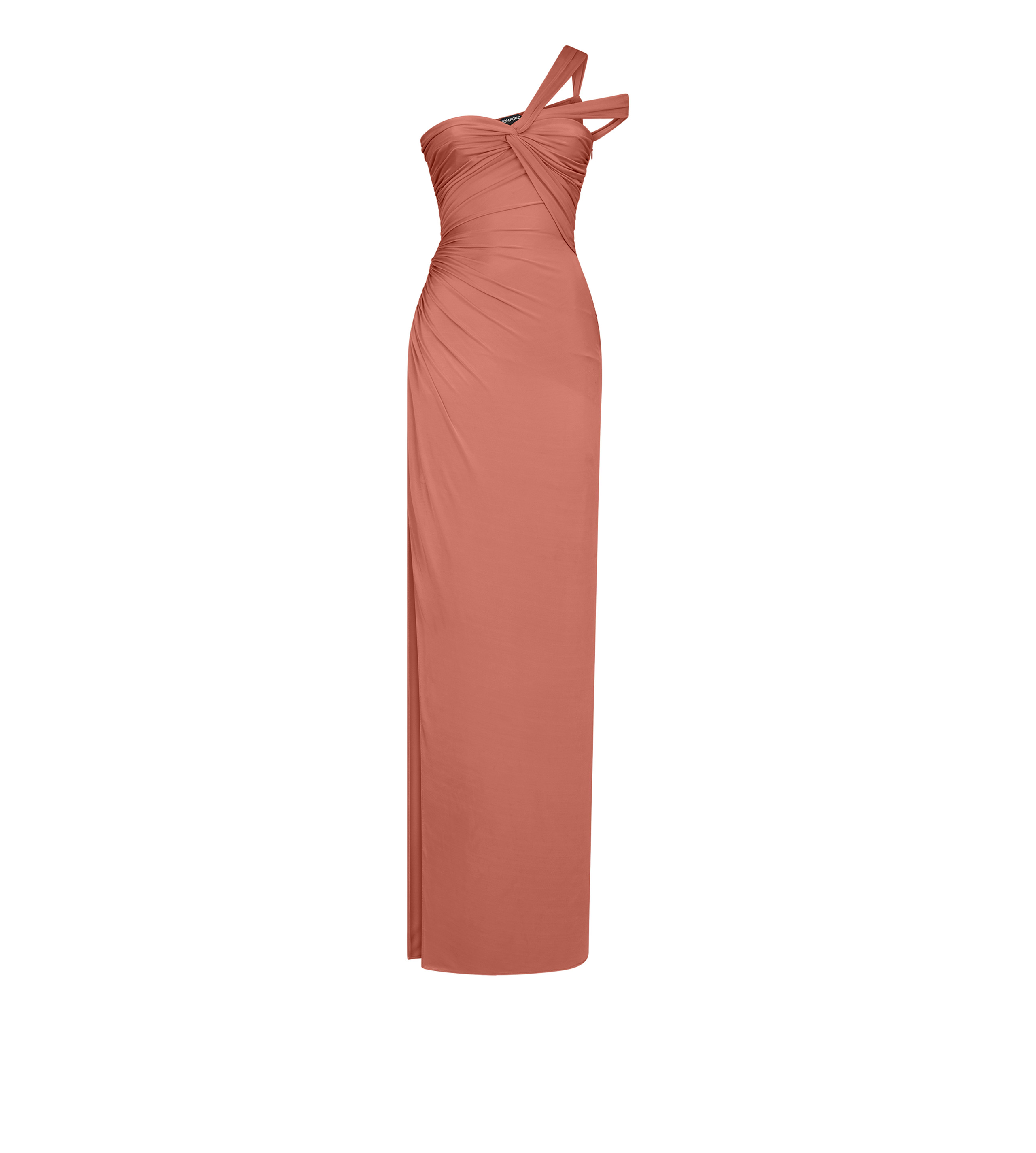 ONE SHOULDER TWIST FRONT EVENING DRESS - 1