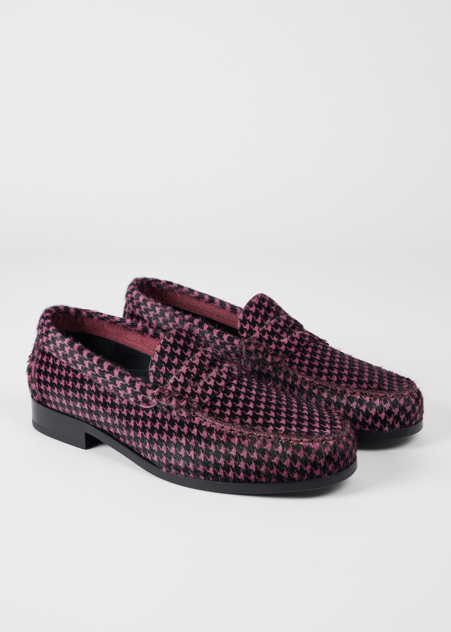 Purple Houndstooth 'Lido' Loafers - 4