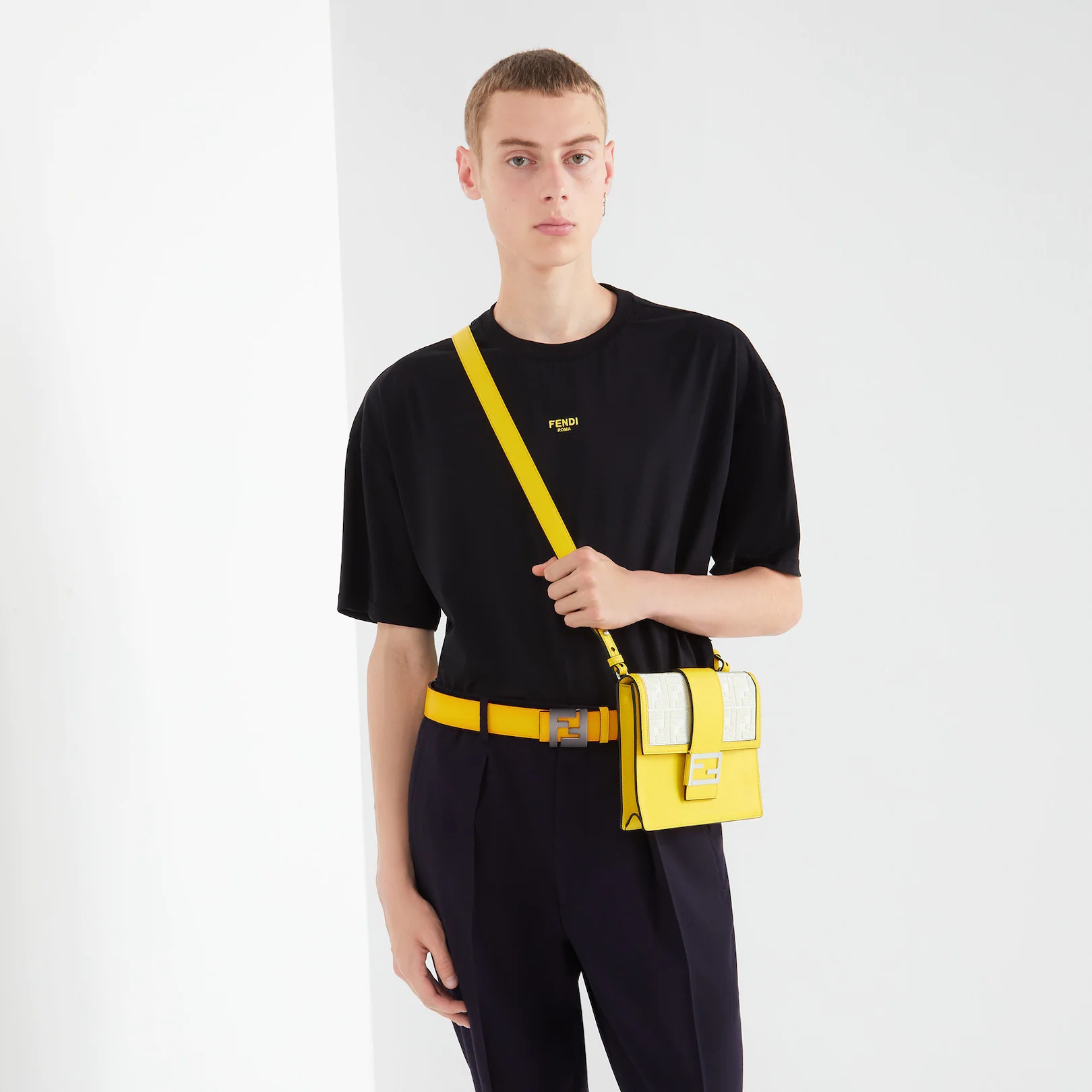 Yellow leather belt - 3