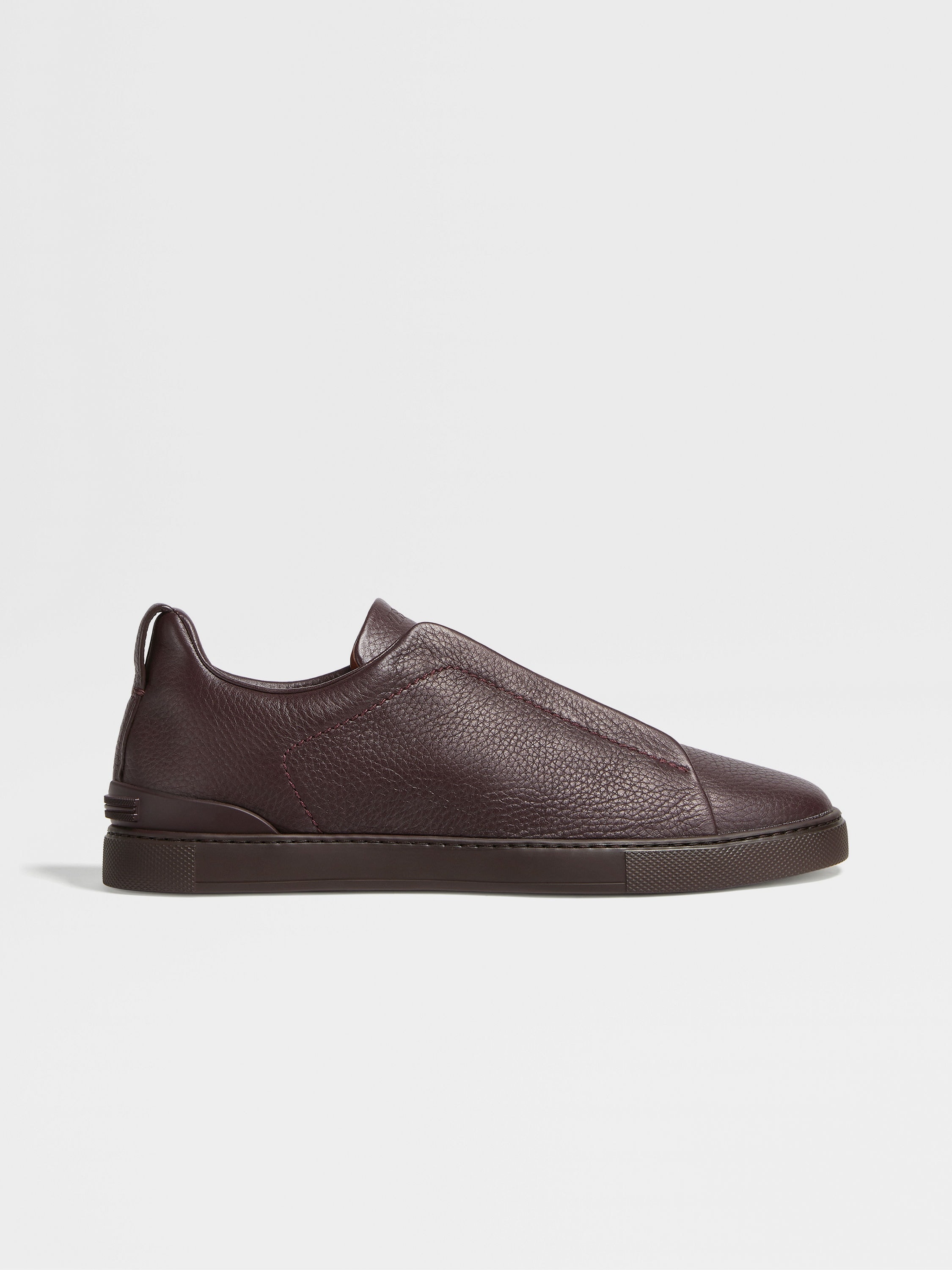 DARK BURGUNDY DEERSKIN TRIPLE STITCH™ SNEAKERS - 4