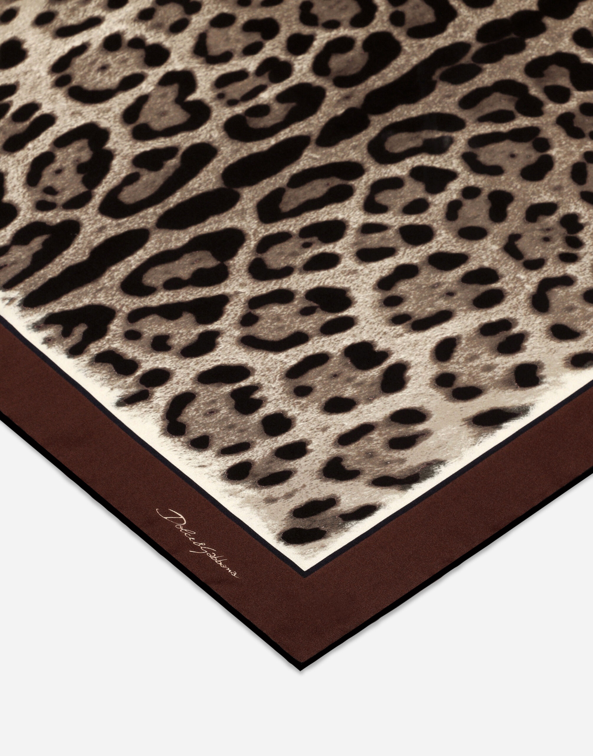 Leopard-print twill scarf (50x50) - 2