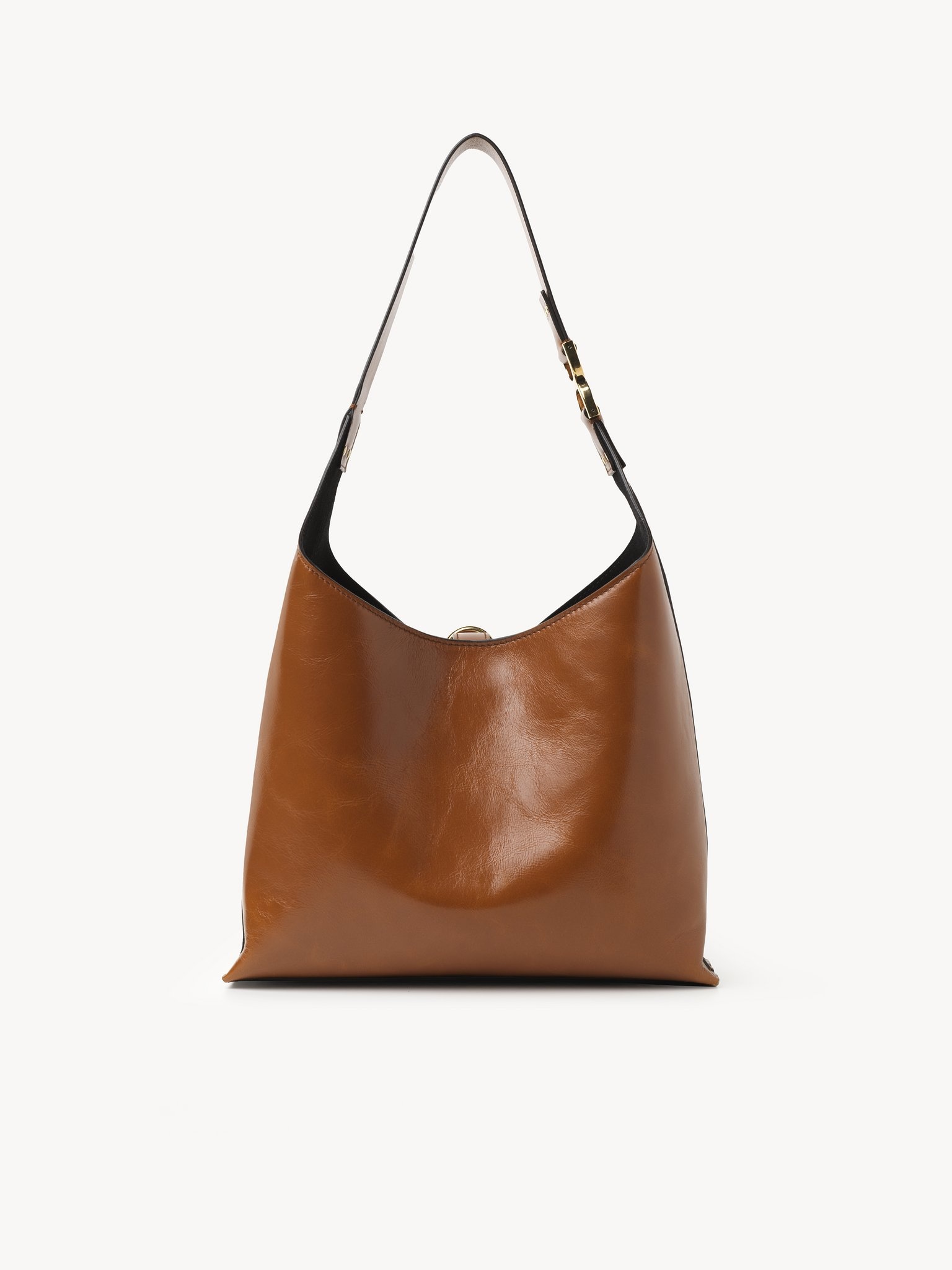 SMALL MARCIE HOBO BAG IN SHINY LEATHER - 4