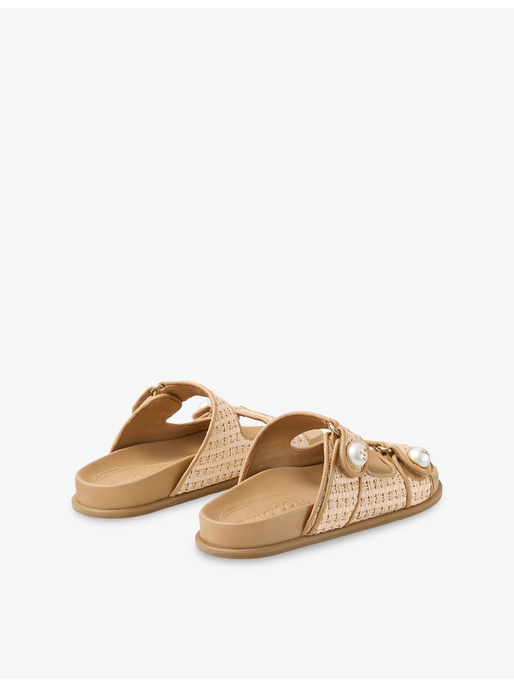 Fayence Raffia Flat Sandals - 4