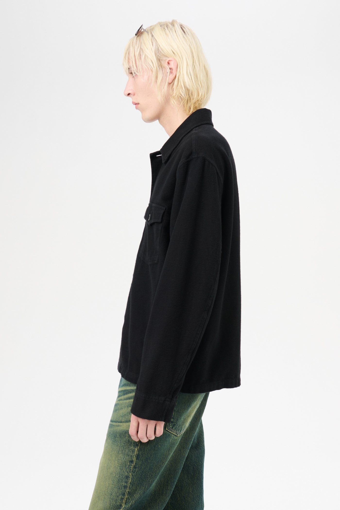 Evening Coach Jacket Black Brushed Cotton - 5