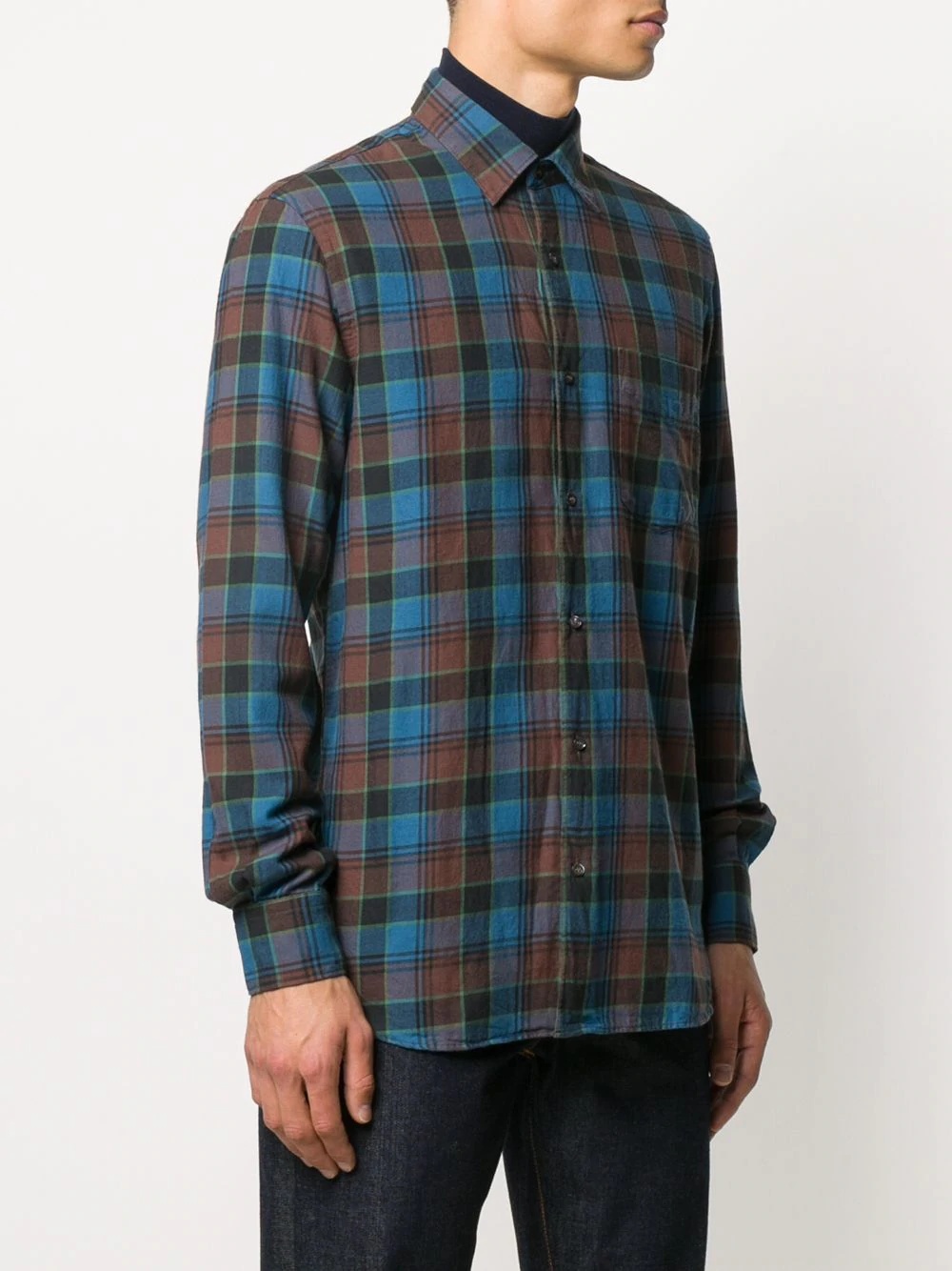 long-sleeve plaid shirt - 3