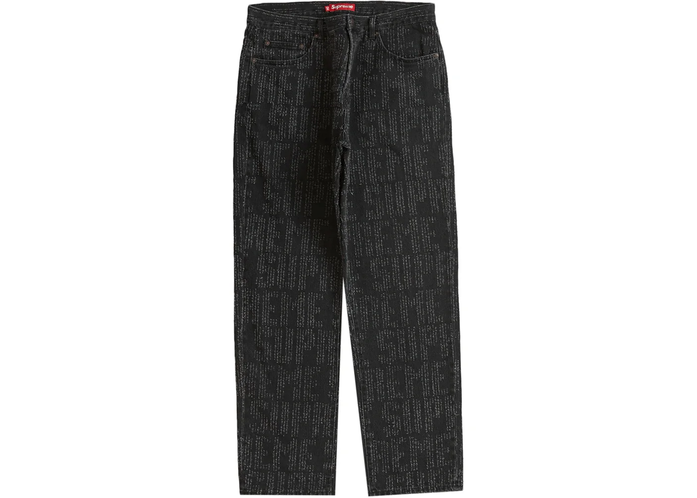 Supreme Needle Punch Regular Jean Washed Black - 1