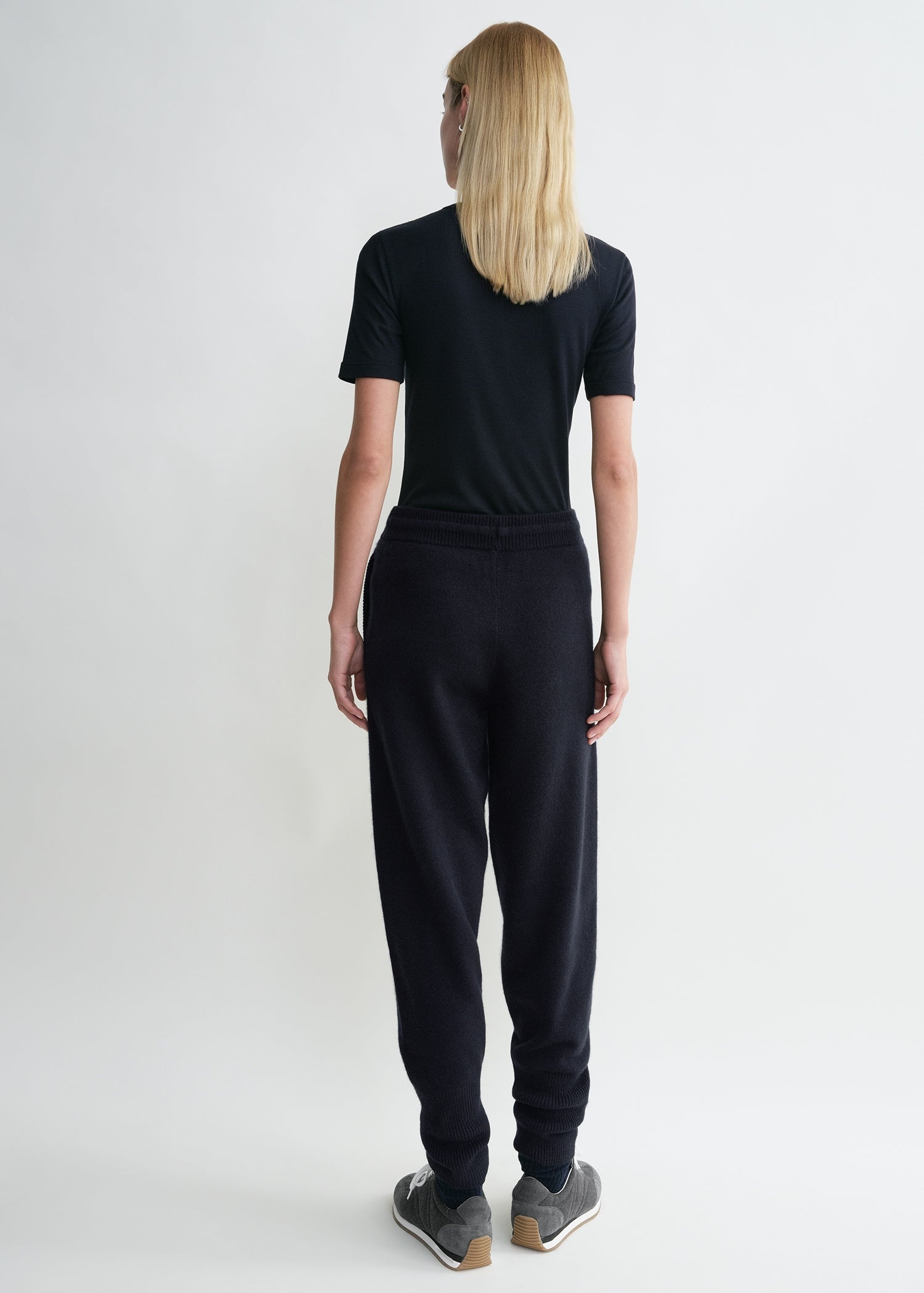 Drawstring cashmere sweatpants navy - 3
