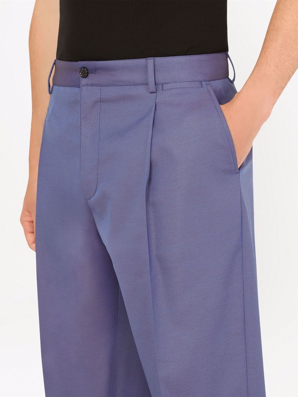 virgin wool-blend cropped tailored trousers - 5