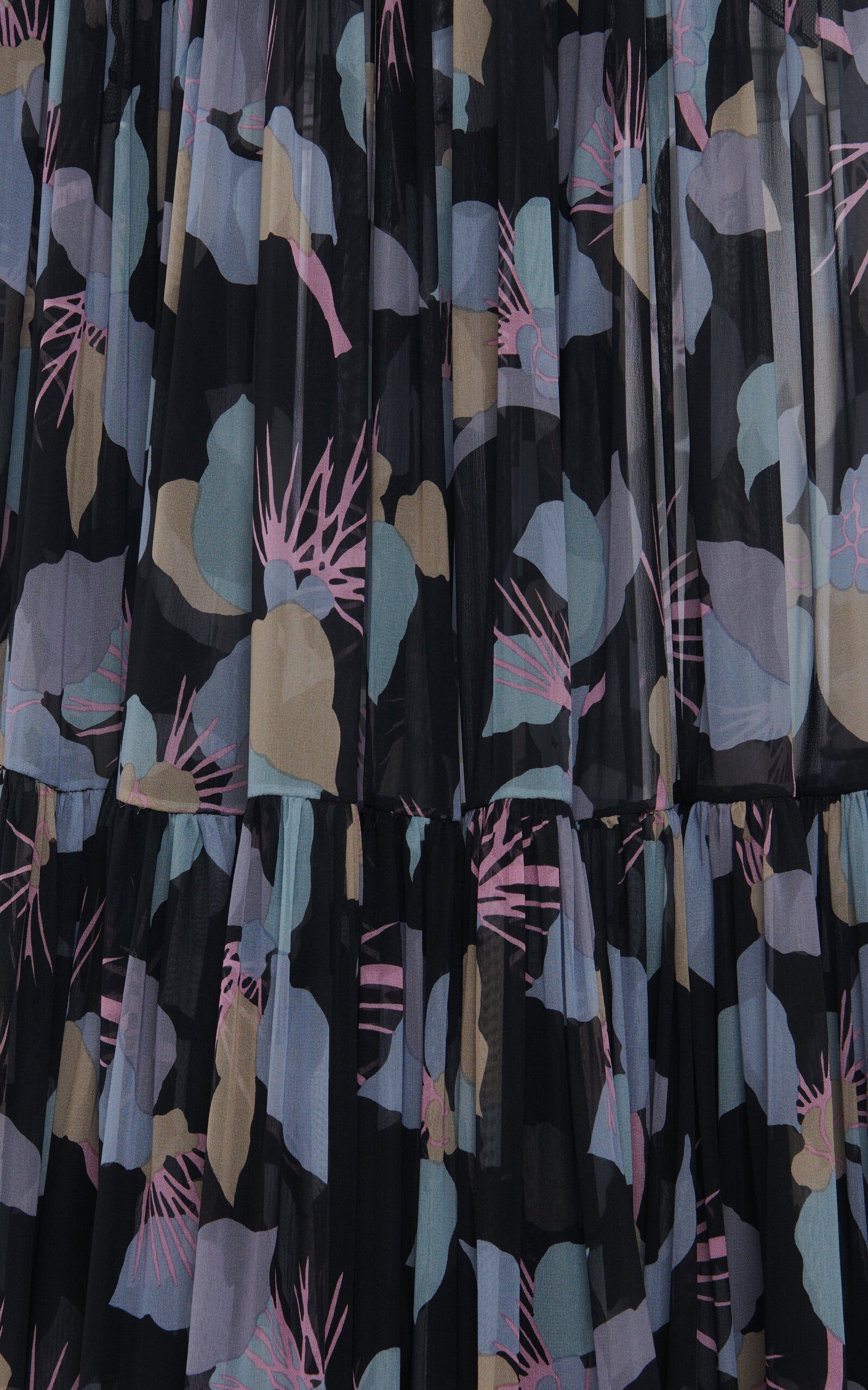 Chloé Tiered Organic Silk Georgette Maxi Skirt multi