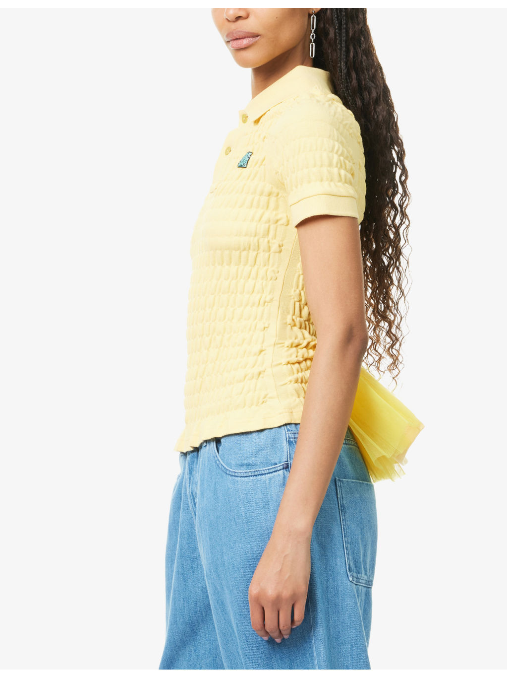 Reconstituted Shirred Cotton-Jersey Polo Shirt - 3