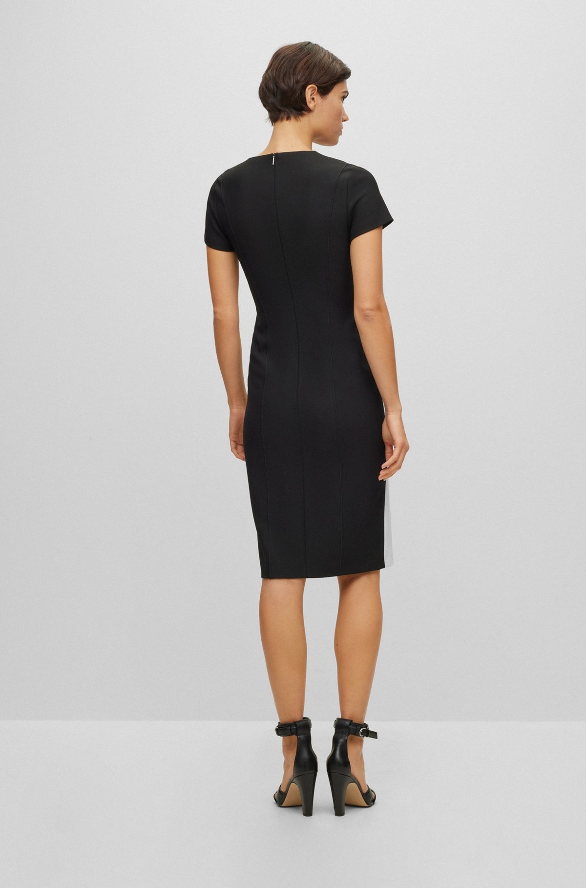 SLIM-FIT DRESS WITH V NECKLINE - 4