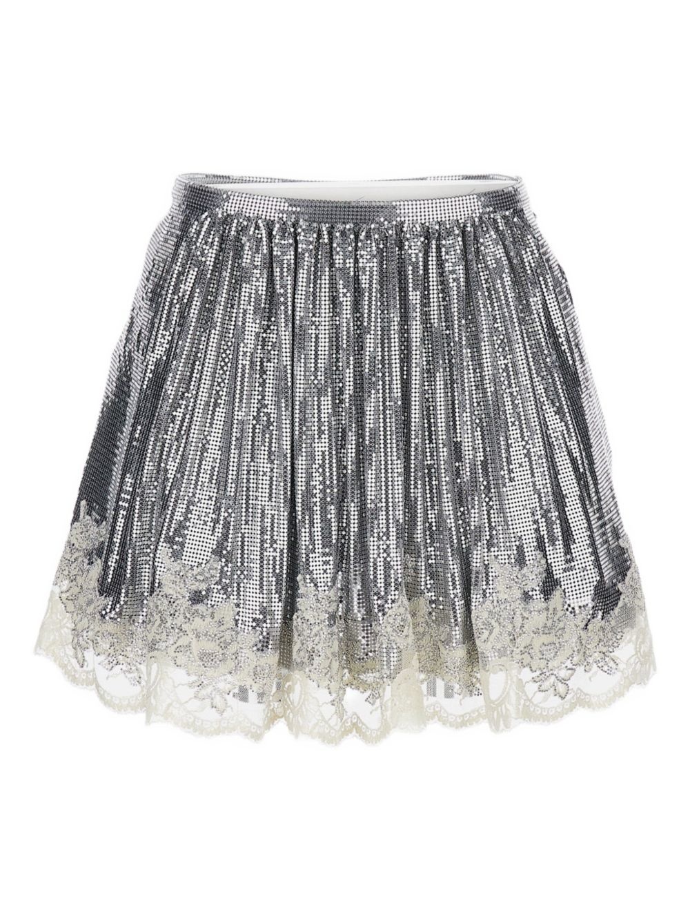metallic lace-trimmed skirt - 2