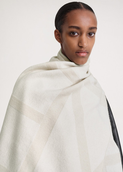 Totême Monogram jacquard wool scarf bone outlook