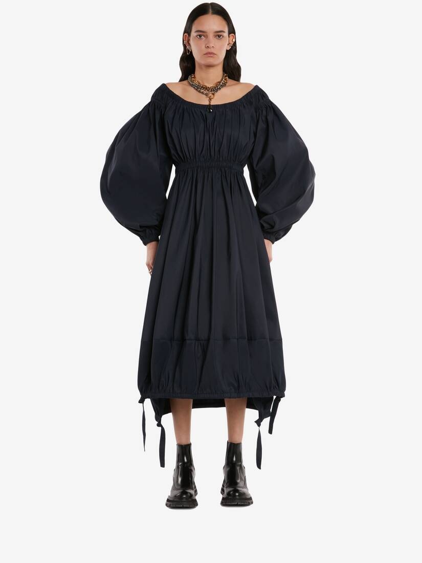 Off-the-shoulder Dress in Navy - 2
