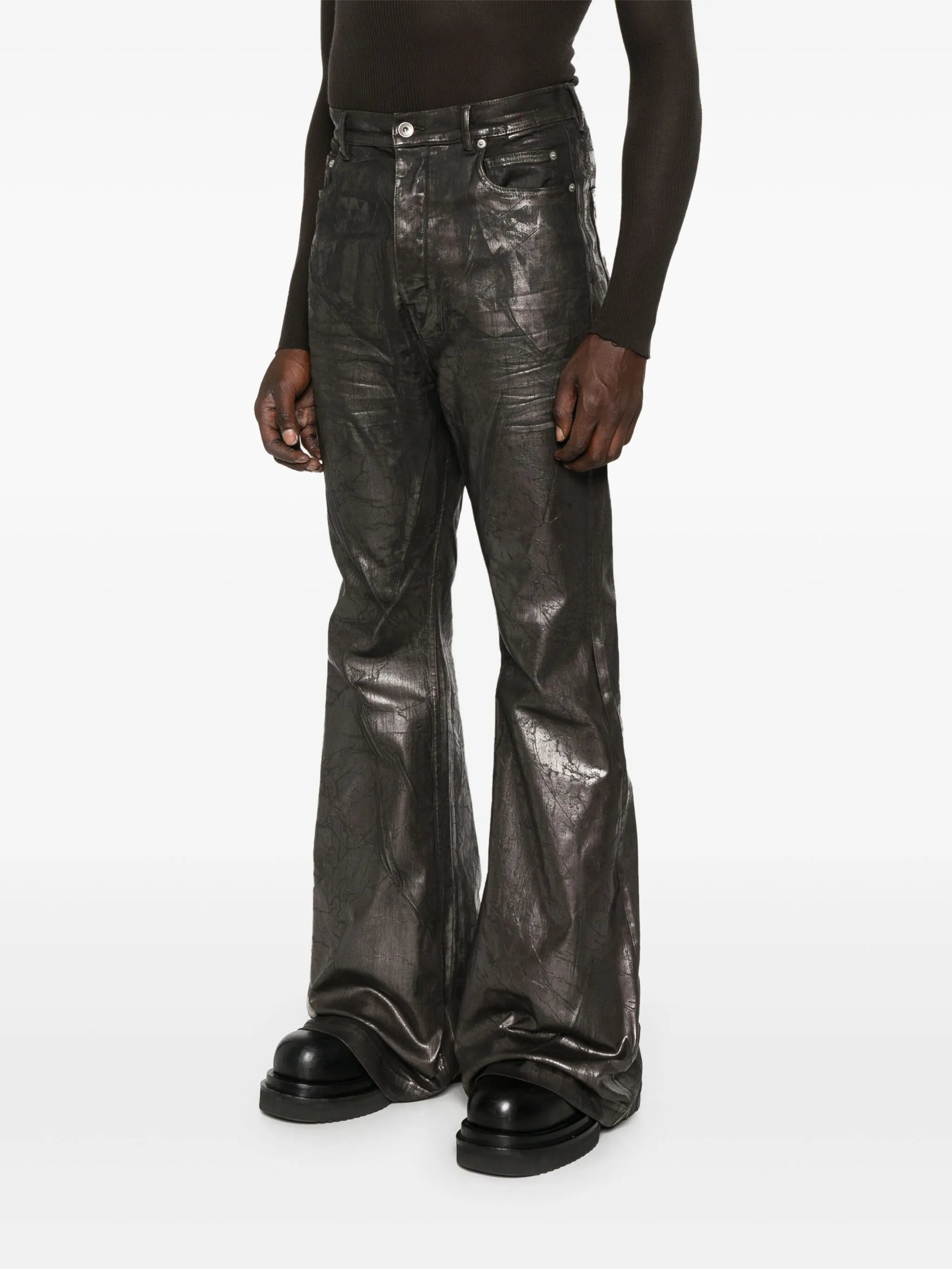 Rick Owens Drkshdw Crackled-effect Flared Jeans - 5