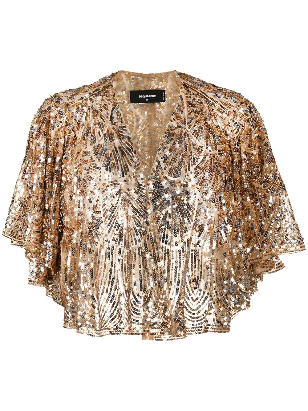 sequin-embellished cape - 1