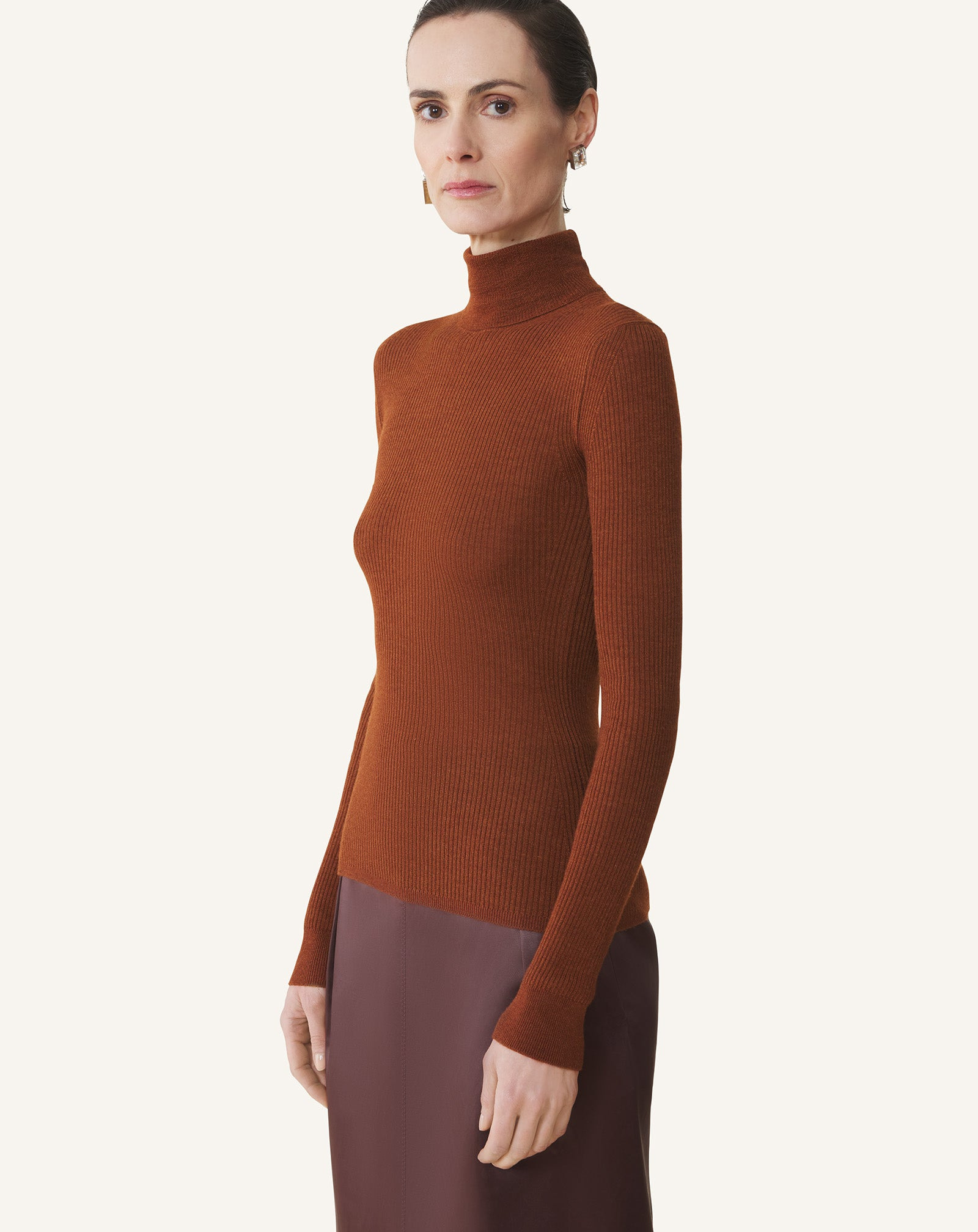 MERINO WOOL AND SILK TURTLENECK SWEATER - 3