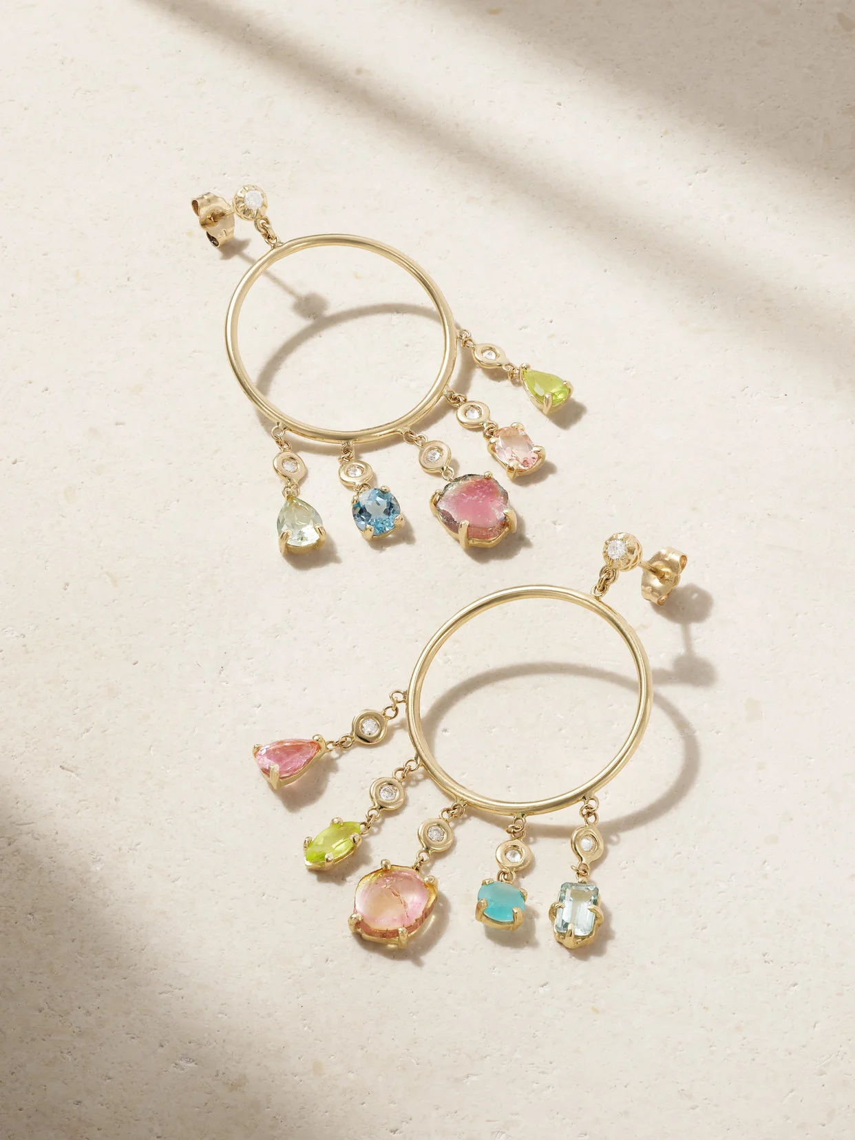 14-karat Gold Multi-stone Earrings - 1