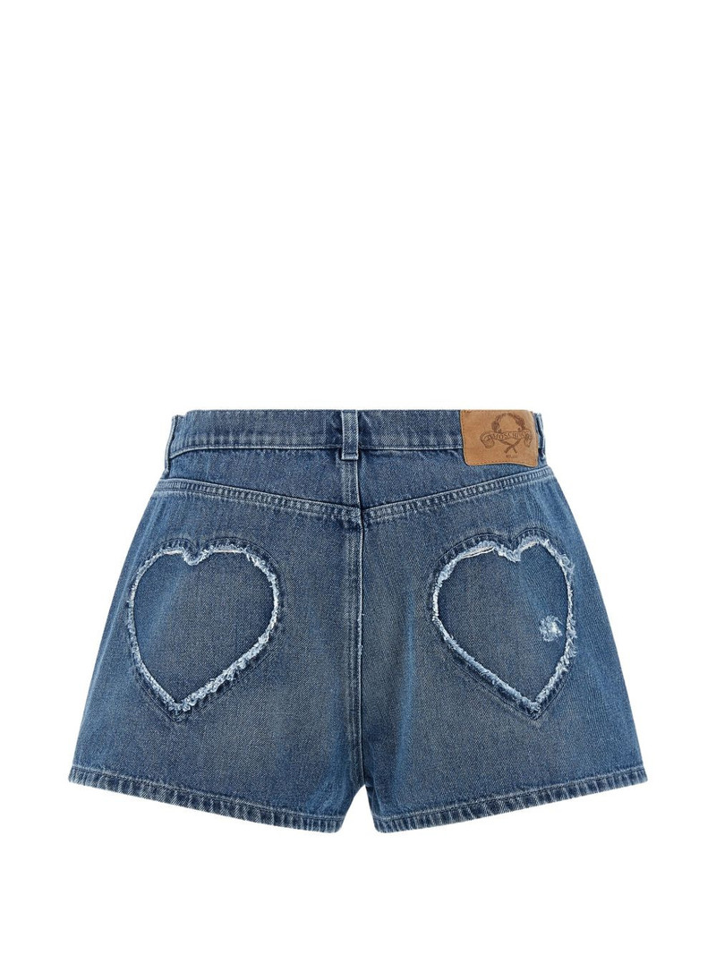 Moschino heart-embroidered denim shorts outlook