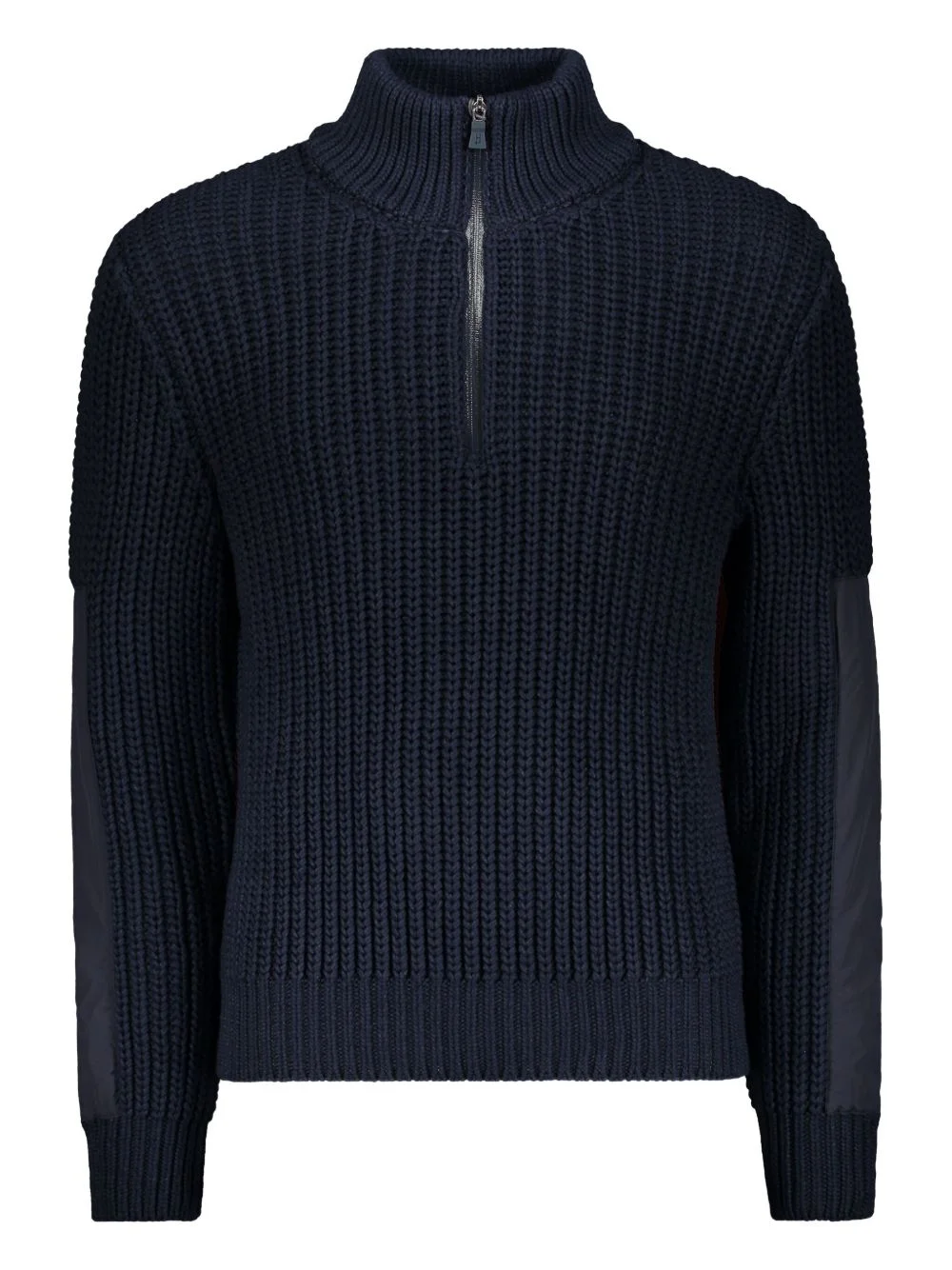 ribbed half-zip sweater - 1