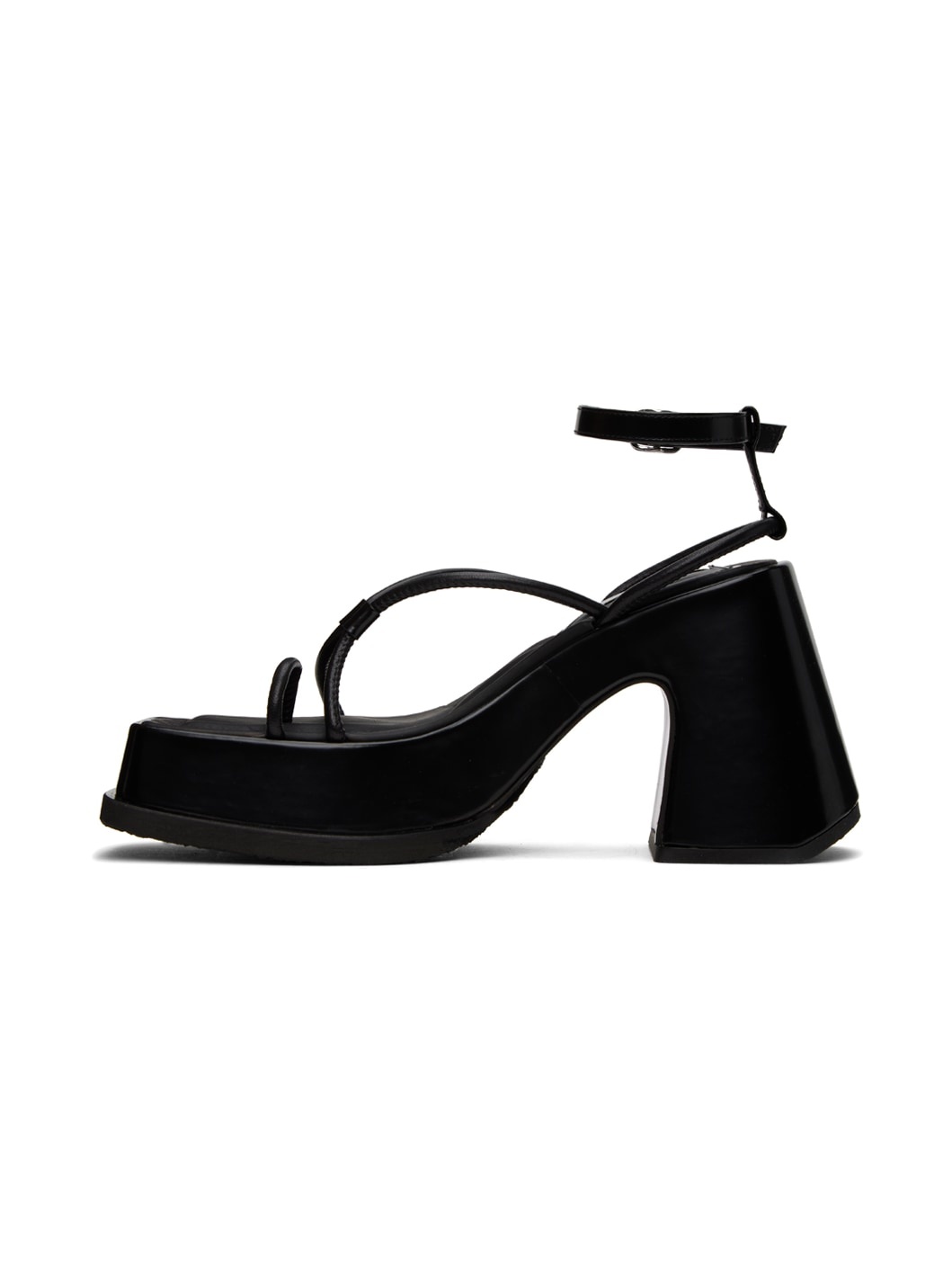 Black Olympia Heeled Sandals - 3