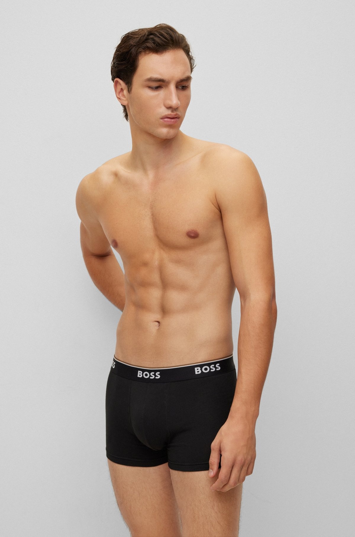 THREE-PACK OF STRETCH-COTTON TRUNKS WITH LOGO WAISTBANDS - 2