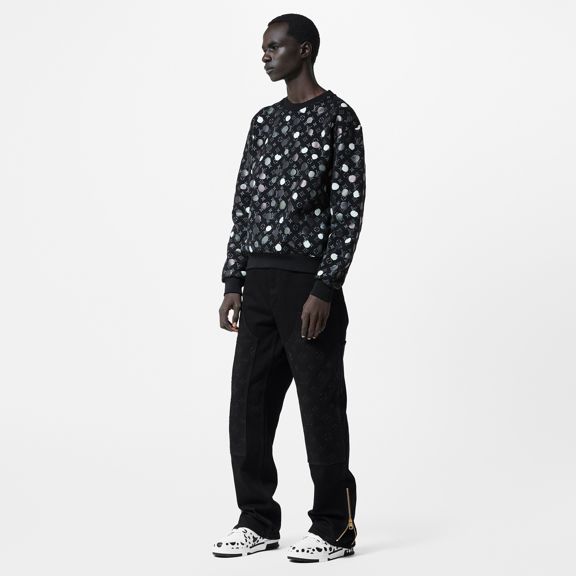 LV x YK Painted Dots Printed Crewneck - 2