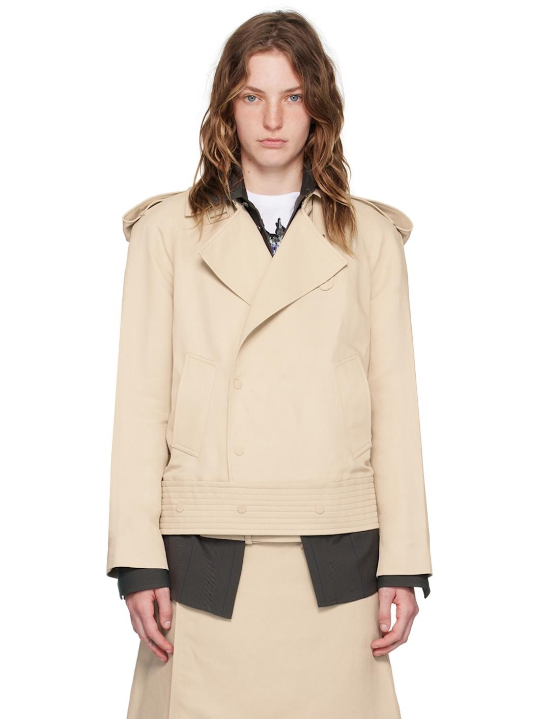 Beige Trench Jacket - 1