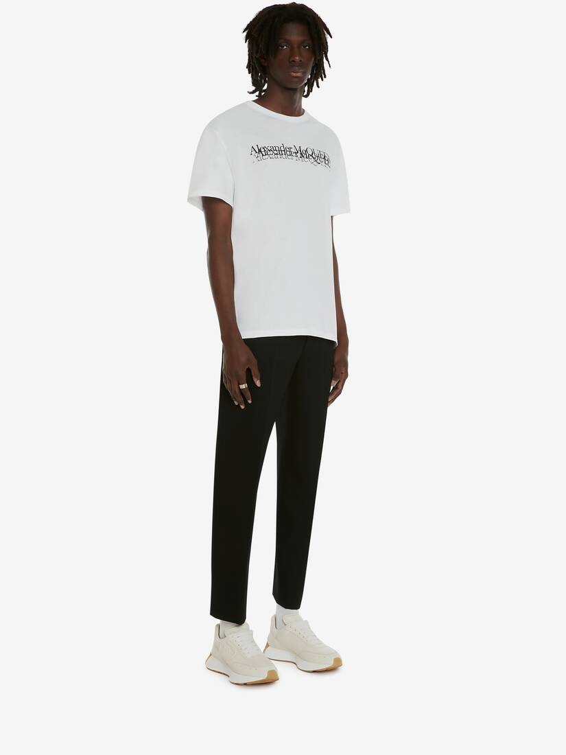 Men's McQueen Logo Stamp T-shirt in White - 3