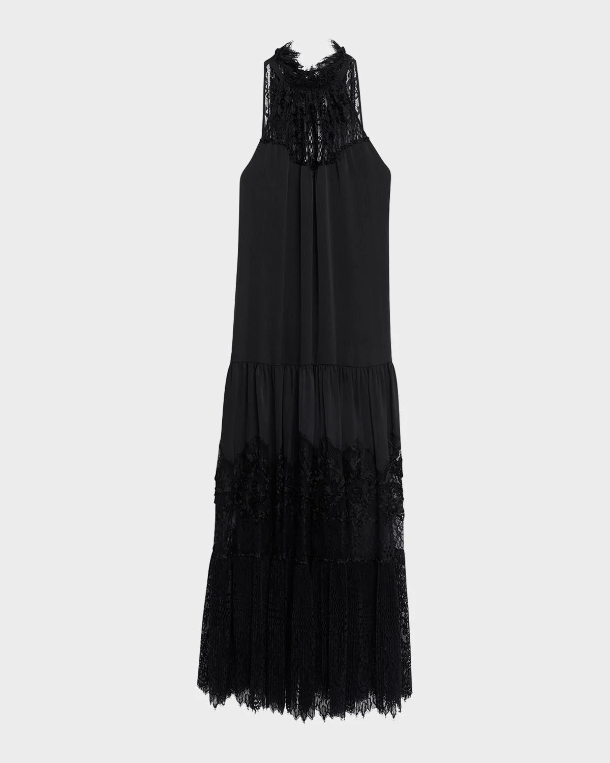 Hallee Lace-Inset Halter Maxi Dress - 1
