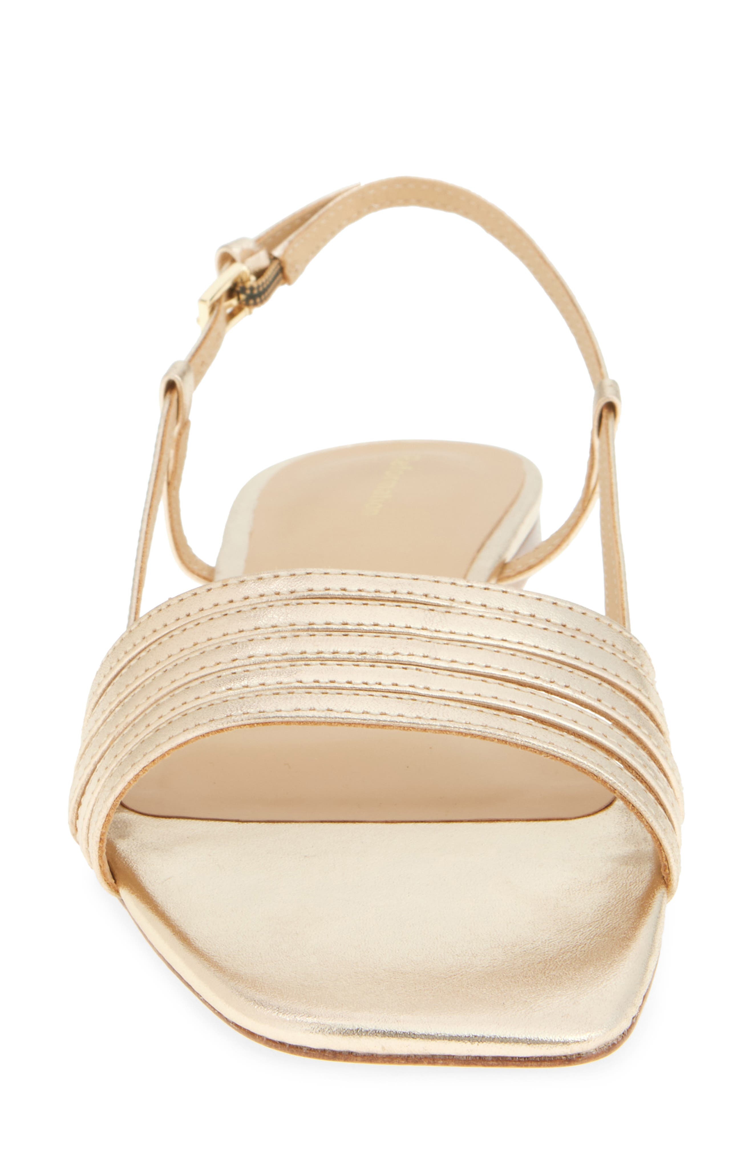 Reformation Millie Lattice Flat Sandal in Gold at Nordstrom - 4