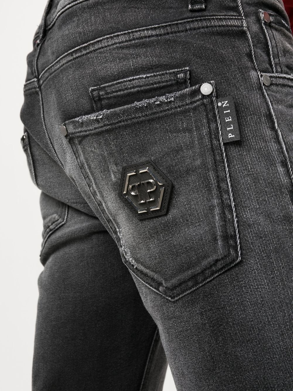 logo-plaque skinny-cut jeans - 5